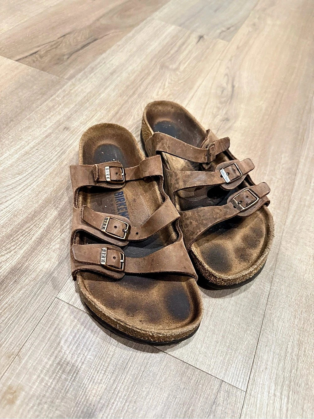 Birkenstock Florida Oiled Leather Sandals Brown